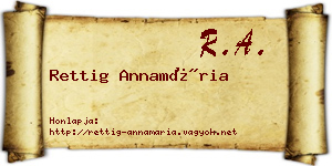 Rettig Annamária névjegykártya